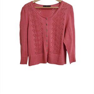 Peruvian Connection Womens Chaco Lace Knit Pima Cotton Cardigan XL Point…